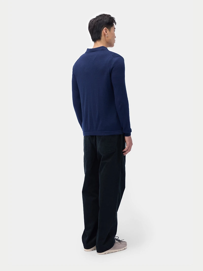 Gobi Cashmere Men's Silk Polo-Neck Cardigan