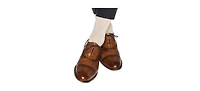 Trafalgar Men's Horatio Cross Hatch Design Mid-Calf Mercerized Cotton Socks