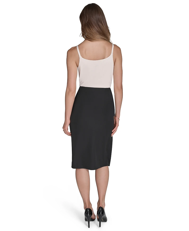 Halston Women's Soft Suiting Faux-Wrap Skirt
