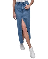 Dkny Jeans Women's High Rise Cotton Denim Maxi Skirt - Jee