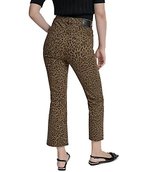 Dkny Jeans Women's Animal Print High Rise Cropped Flare - Nkz