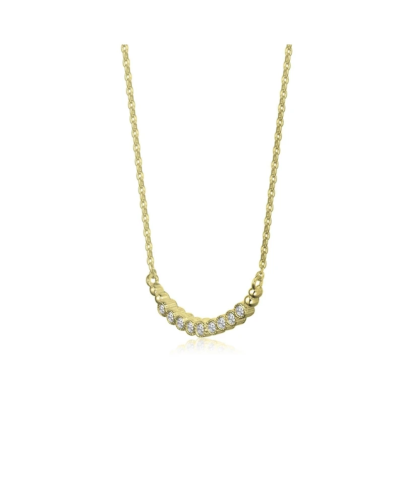 Sterling Silver Cubic Zirconia Bezel-Set Necklace