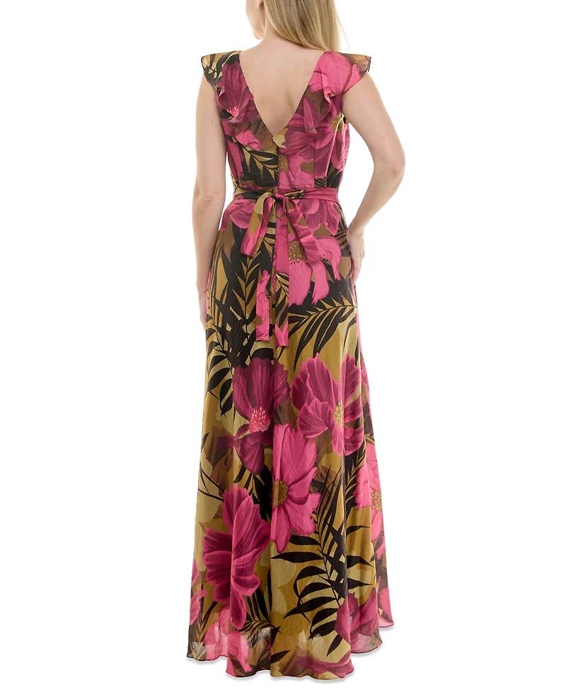 Taylor Women's Ruffled Sleeveless A-Line Dress