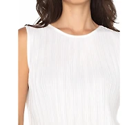 Liverpool Los Angeles Women's Crewneck Sleeveless Pleated Knit Top