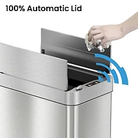 iTouchless Stainless Steel Wings Lid Sensor Kitchen Trash Can with AbsorbX Odor Filter