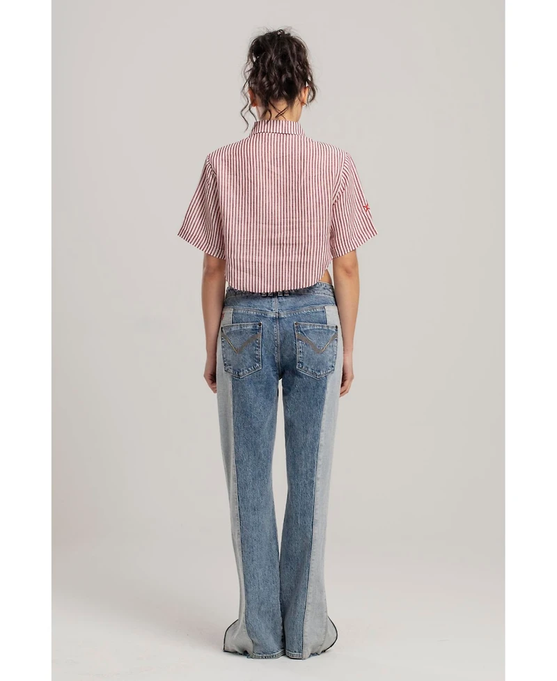 Pcfg Women's Free Heaven Inside Out Blue Jeans
