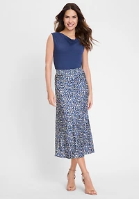 Olsen Women's Leo Print A-Lined Skirt