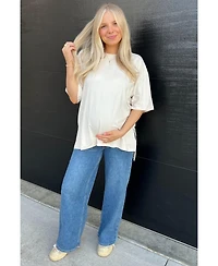 Pinkblush Blue Wide Leg Maternity Jeans