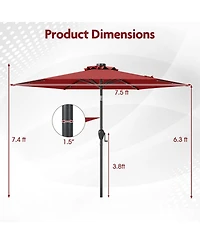 Slickblue Led Lighted Solar Patio Umbrella with Crank Mechanism – Perfect for Backyard, Poolside, or Balcony