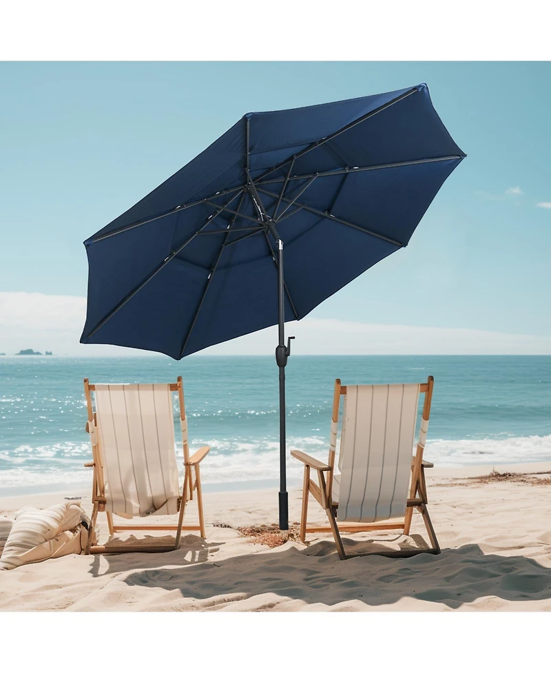 3-tier Vented Patio Umbrella with Push Button Tilt