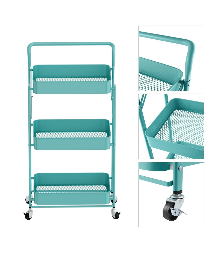 4 tier Rolling Utility Cart with Lockable Wheels