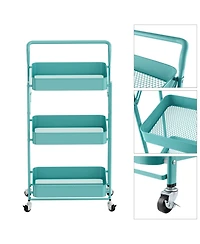 4 tier Rolling Utility Cart with Lockable Wheels