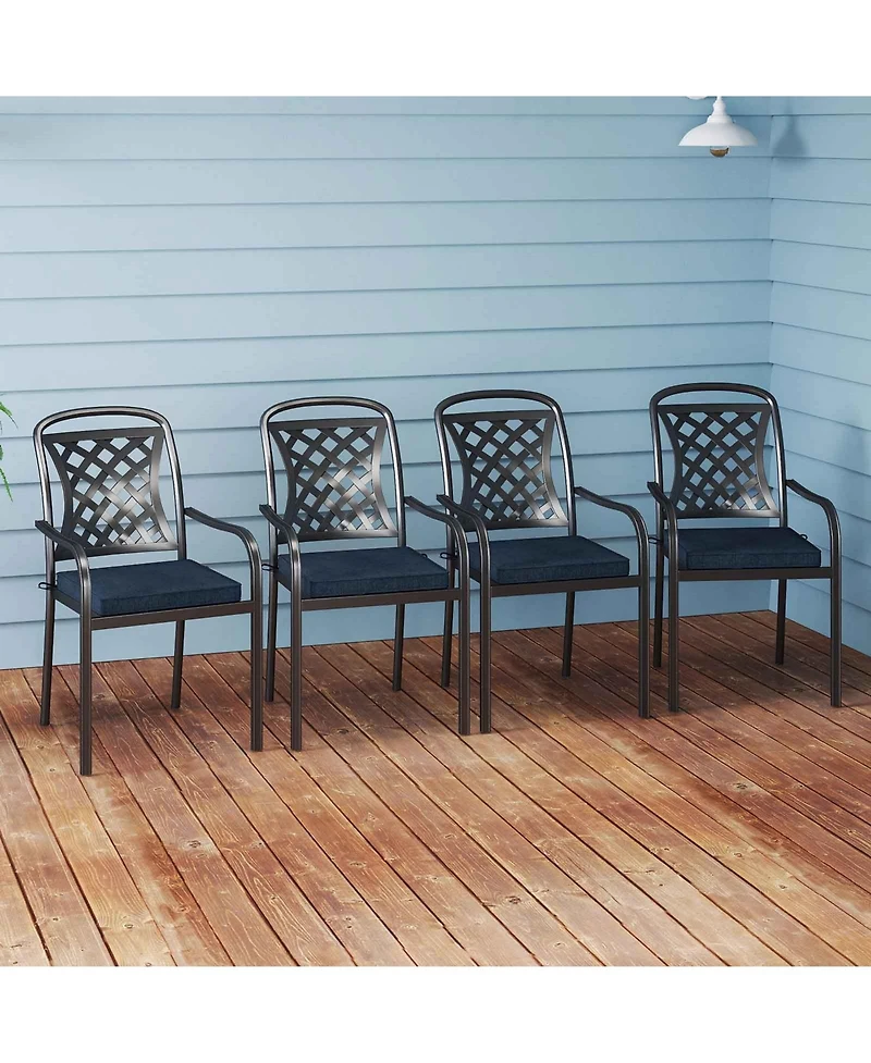 Outdoor Chair Cushion Set of 2 Waterproof Fade-Resistant Olefin Seat Cushions