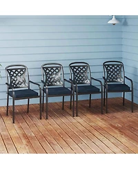 Outdoor Chair Cushion Set of 2 Waterproof Fade-Resistant Olefin Seat Cushions