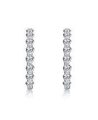 Clear Cubic Zirconia Encrusted Hoop Earrings