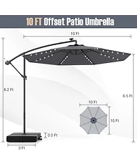 Slickblue Patio Umbrella Offset Cantilever with 40 Solar Powered Lights