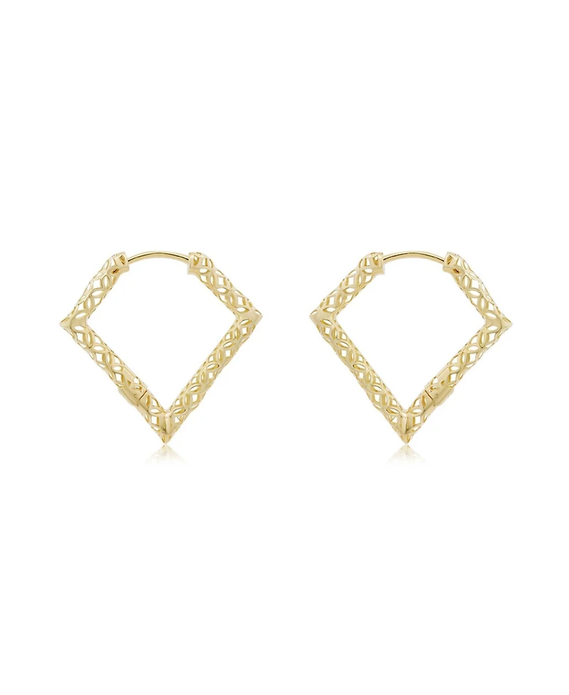 The Lovery Geometric Gold Hoop Earrings 14k Gold