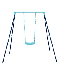 Slickblue Kids Outdoor Heavy Duty Metal Swing Set with Stand