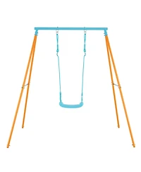 Slickblue Kids Outdoor Heavy Duty Metal Swing Set with Stand