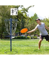 Portable 12-Chain,Disc Golf Targets Basket, Metal Flying Disc Practice Basket(Black/Blue/Orange/Red)