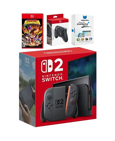 Nintendo Switch 2 Video Game Console with Donkey Kong Bonanza, Pro Controller and MightySkins Code Bundle