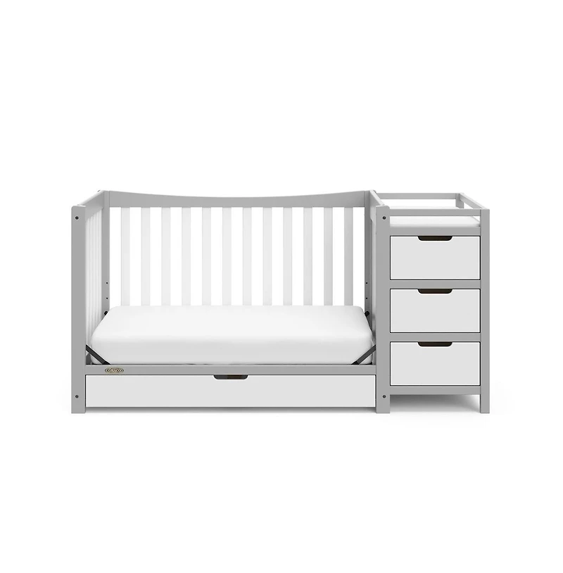 Graco Remi All-in-One Convertible Crib with Drawer and Changer (Pebble Gray)