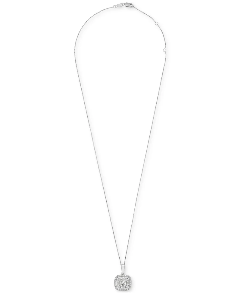 Wrapped in Love Diamond Pendant Necklace (1 ct. t.w.) in 14k White Gold, 18" + 2" extender, Exclusively at Macy's