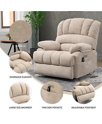 Casainc 23"W Seat High-Back Chenille Power Lift Recliner Chair with 8-Point Vibration Massage and Lumbar Heating