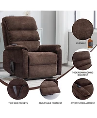 Casainc Dual Motor Infinite Position Up to 350 Lbs Power Lift Recliner Chair with Power-Remote, Heat Massage and Heavy Duty Motion Mechanism