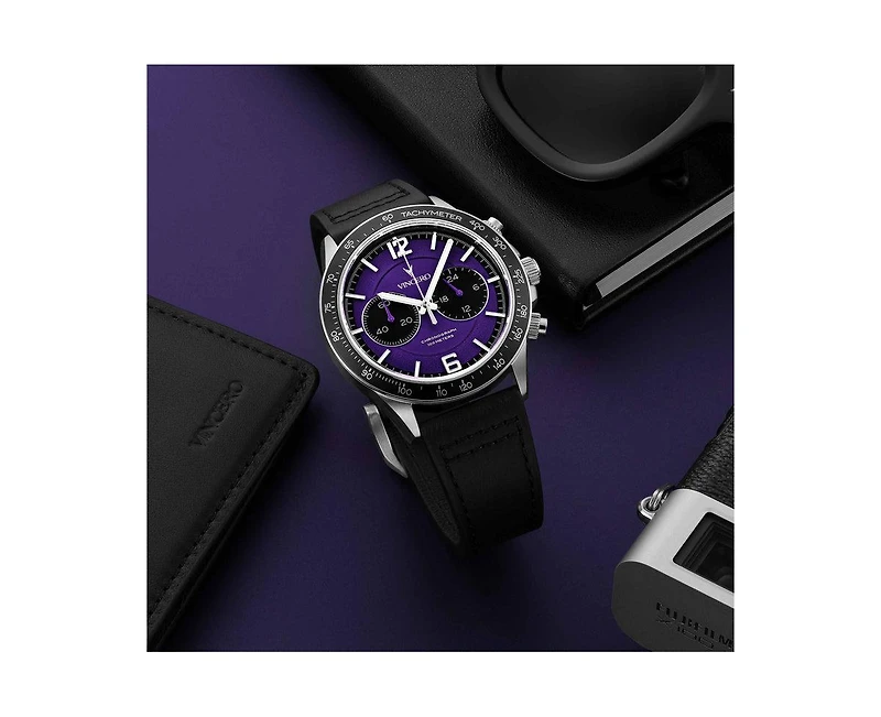 Vincero Men s Apex 42mm Chronograph Watch – Ultraviolet Purple Dial