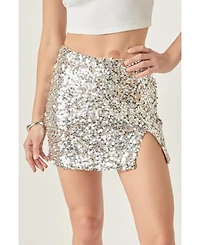 endless rose Women's Beaded Sequins Mini Skirt