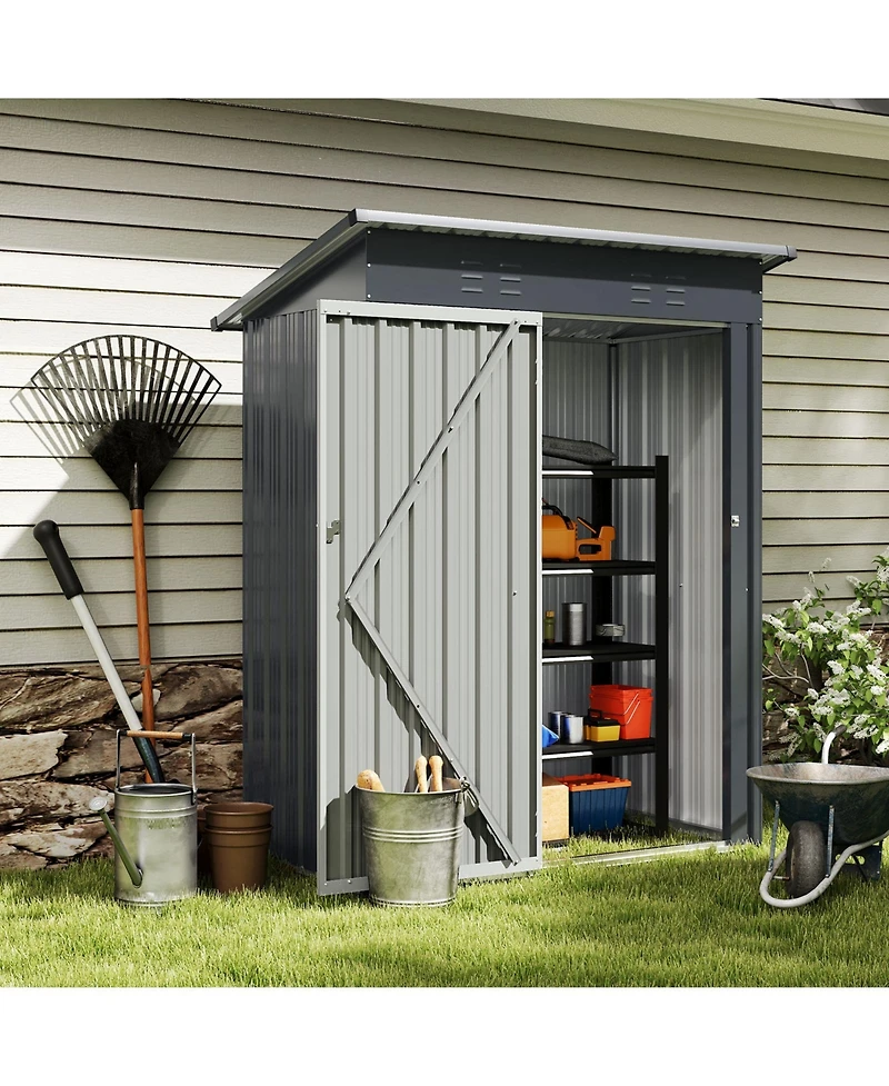 Slickblue Outdoor Storage Shed with Sloped Roof and Lockable Door