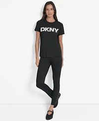 Dkny Women's Newspaper Logo Crewneck T-Shirt