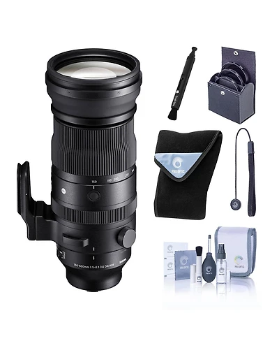 Sigma 150-600mm f/5-6.3 Dg Dn Os Sports Lens for L Mount, Bundle with 95mm Filter Kit, Lens Wrap and Cleaning Kit