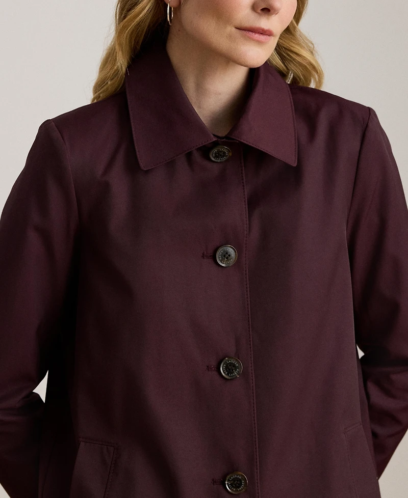 Lauren Ralph Womens Hooded A-Line Raincoat