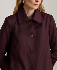 Lauren Ralph Womens Hooded A-Line Raincoat