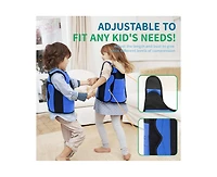 Outree Small Blue Weighted Compression Vest for Kids with Sensory Needs