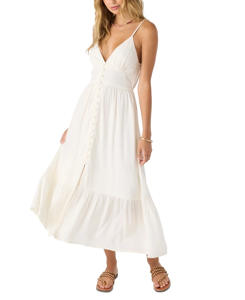 O'Neill Juniors' Pilar Woven Sleeveless Tiered Midi Dress