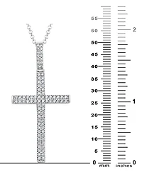 Men's Diamond Pave Cross 22" Pendant Necklace (1 ct. t.w.) in 10k White Gold