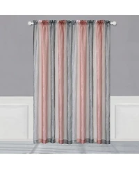 Kate Aurora 1 Piece Crushed Faux Satin Silver & Blush Rose Pink Ombre Window Curtain Panel