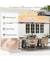 Gymax 13 Ft Double-sided Patio Umbrella Outdoor Large Twin Size Umbrella