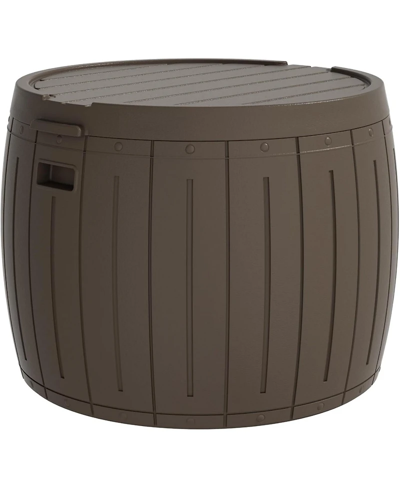 Mondawe 48 Gallon Round Resin Outdoor Storage Sturdy Deck Box