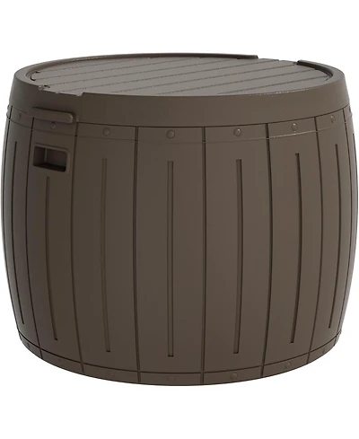 Mondawe 48 Gallon Round Resin Outdoor Storage Sturdy Deck Box