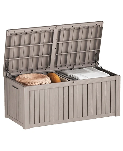 Mondawe 150 Gallon Resin Waterproof Outdoor Deck Box,Patio Storage Box