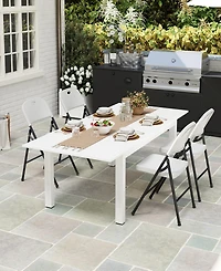 Sugift Portable Folding Chair Set with Durable Steel Frame 4 Pack