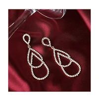 Sohi Women's Black Teardrop Drop Earrings