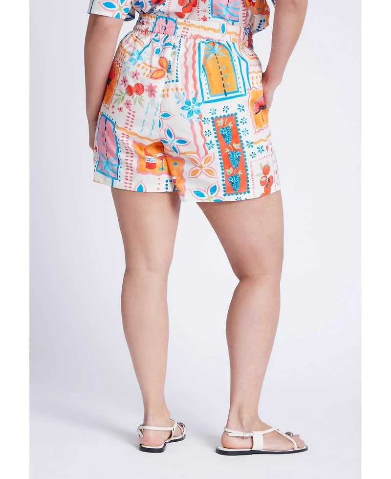 Eloquii Women's Pull On Printed Short
