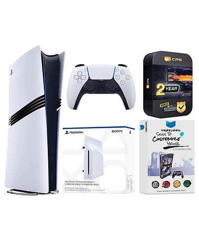 Sony PlayStation 5 Pro Digital Bundle with Disc Drive, MightySkins Voucher and 2 Year Extended Warranty
