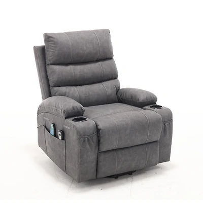 Boyel Living Recliner Chair Electric Power Lift Recliner Chair with Massage and Heat for Elderly, with Side Pockets, Hidden Cup Holder