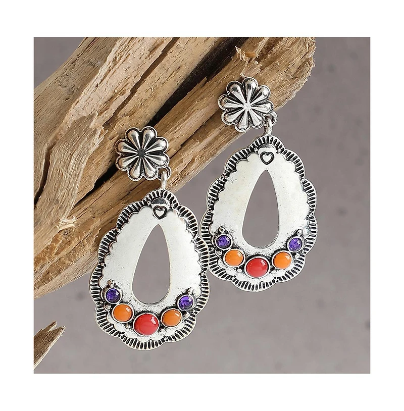 Sohi Women's Floral Drop Earrings